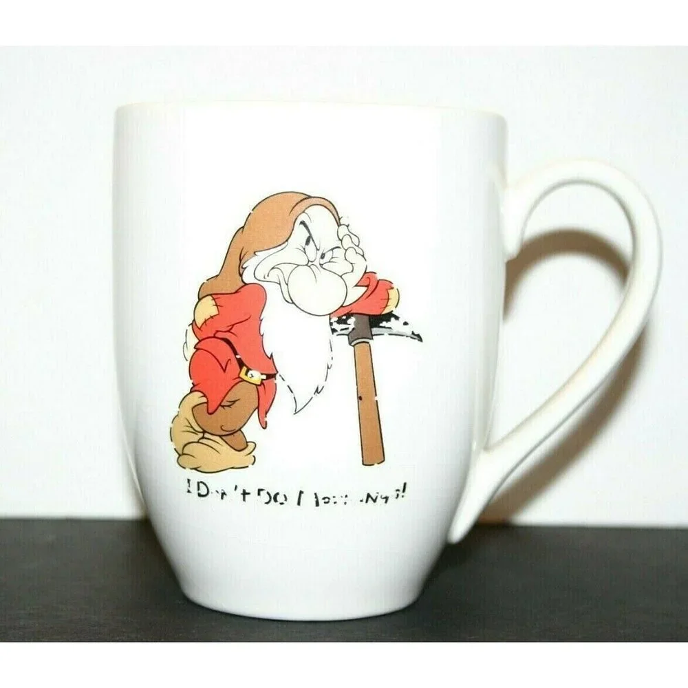 Disney Grumpy coffee mug I Don't Do Mornings ceramic cup Dwarf Snow White - Picture 1 of 7